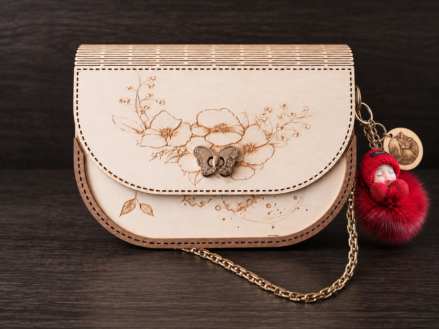 Reference SB 3b — Floral bag with PC 3 bag charm