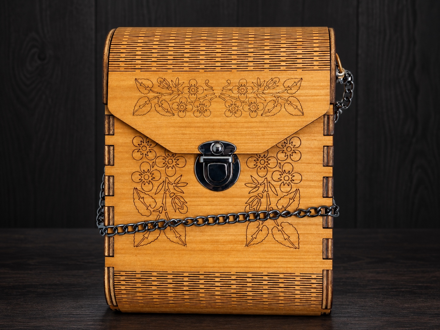 Reference SB 14 — Golden floral envelope bag — handmade