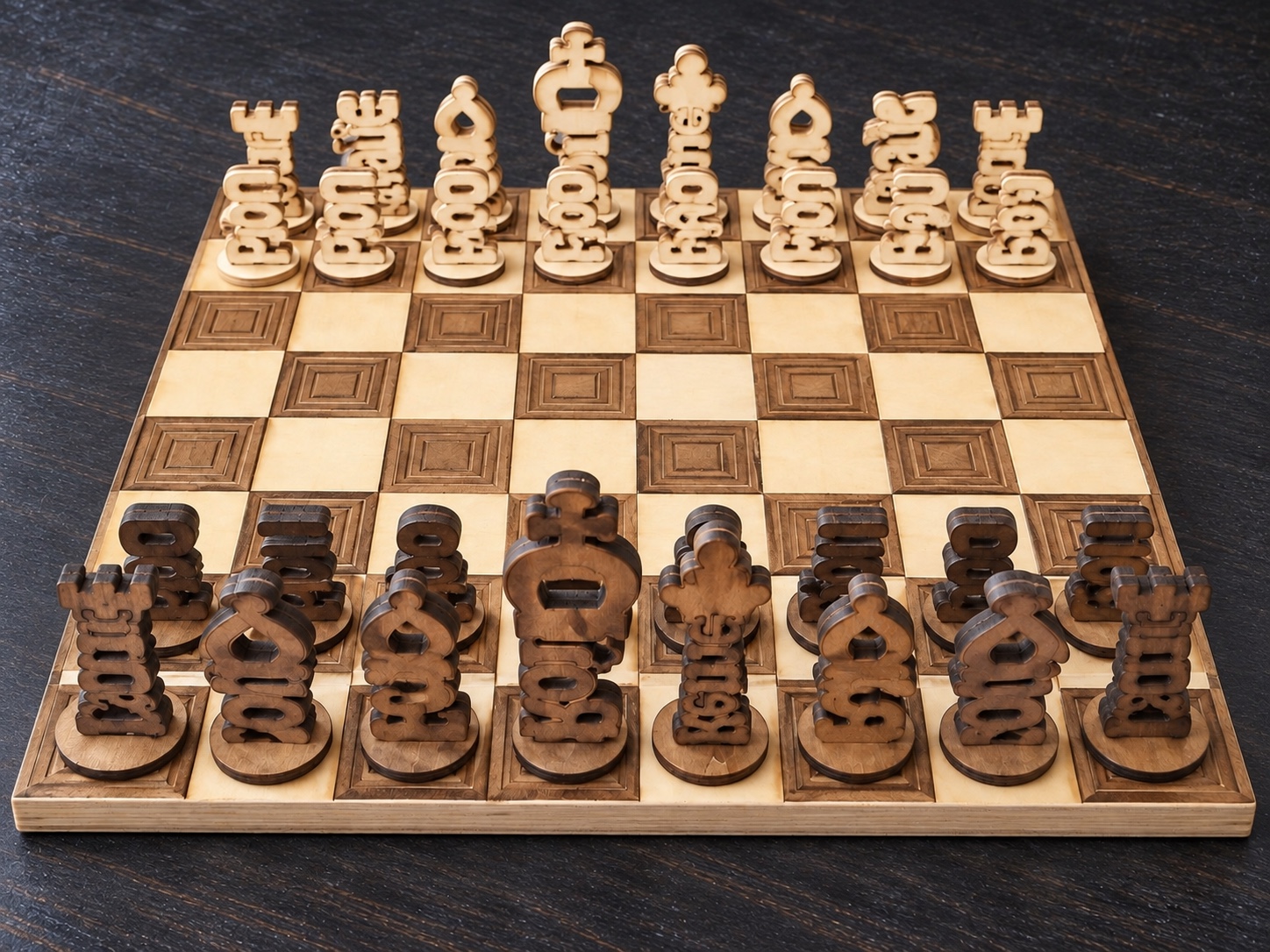 Reference JE 4b — wooden chessboard — photograph 9